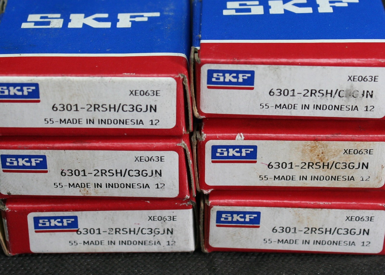 One (1) SKF 6301 2RSH/C3GJN Deep Groove Bearing 12MM ID Indonesia NEW