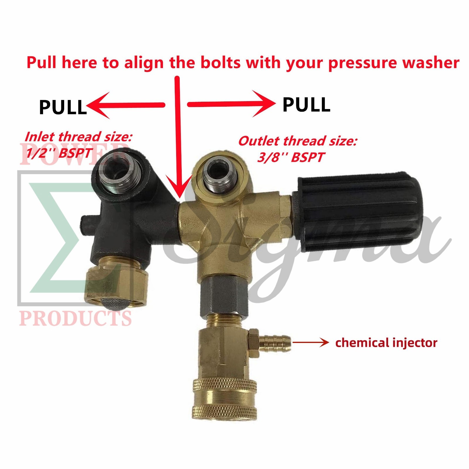 Sigma Bolt On Unloader W/ Injector 8-0635 For Mi-T-M 8-0632 Pressure Washer Pump