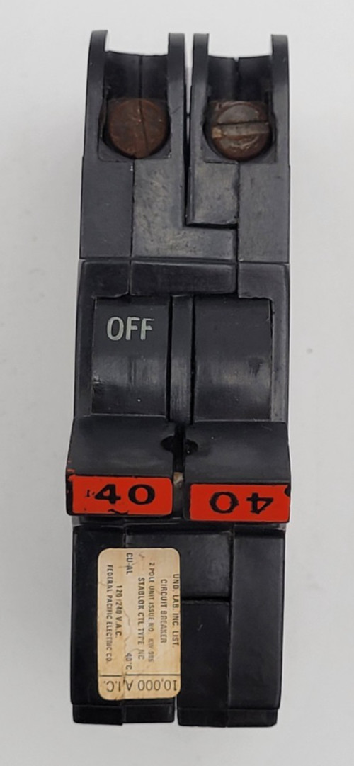 FPE NC0240 40 A 2-Pole Stab-Lok 120/240V Federal Pacific Circuit Breaker USED