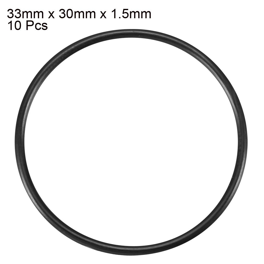 10Pcs, Black Rubber O Ring Oil Seal Gasket Washers 33mm x 30mm x 1.5mm