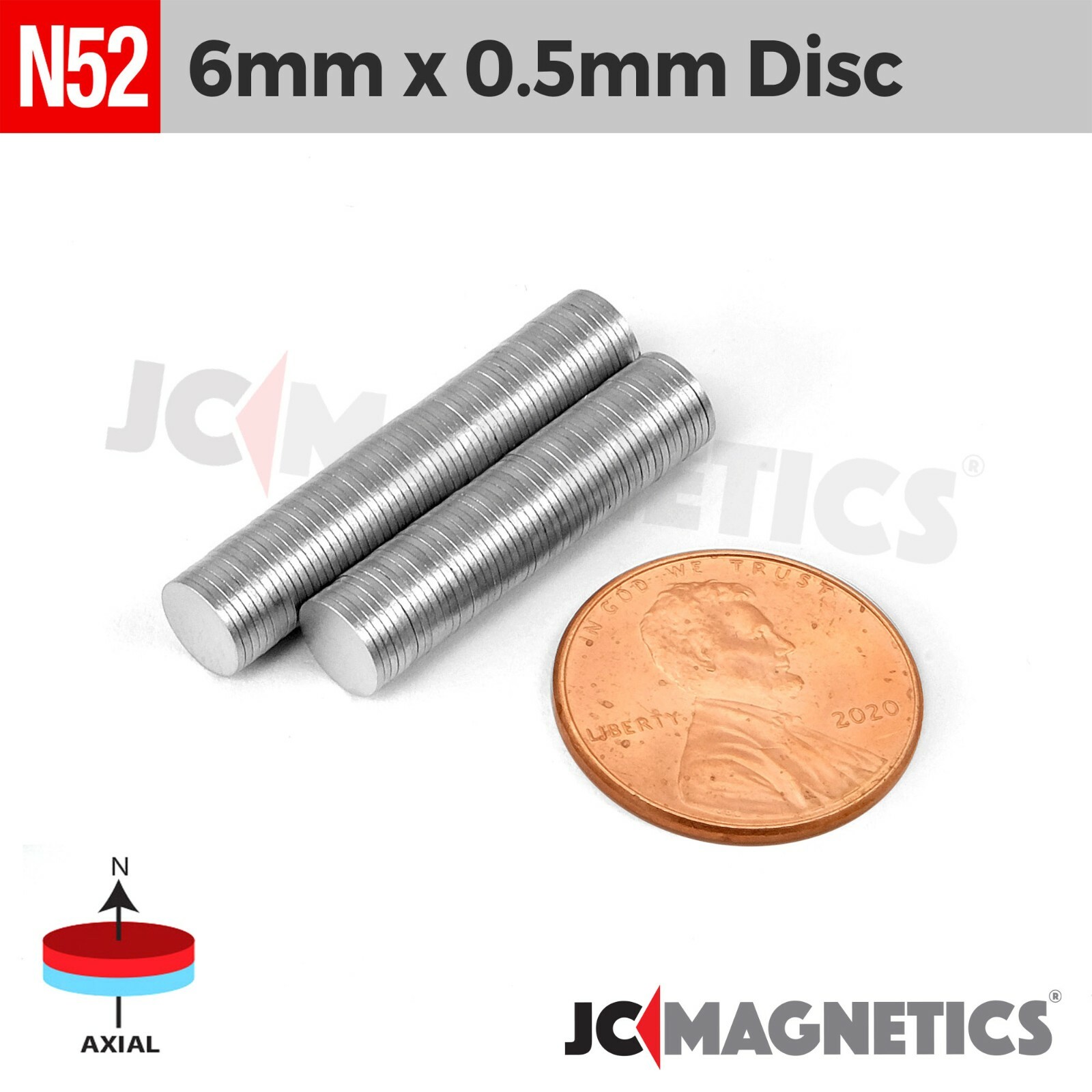 6mm x 0.5mm N52 Rare Earth Neodymium Small Thin Magnet Round Discs 6×0.5mm