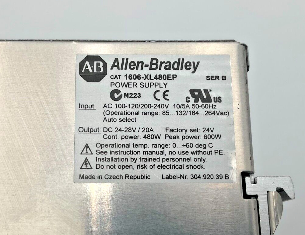 Allen Bradley 1606-XL480EP 24 VDC 20 Amp Power Supply 1606XL480EP 1606 (TBI)
