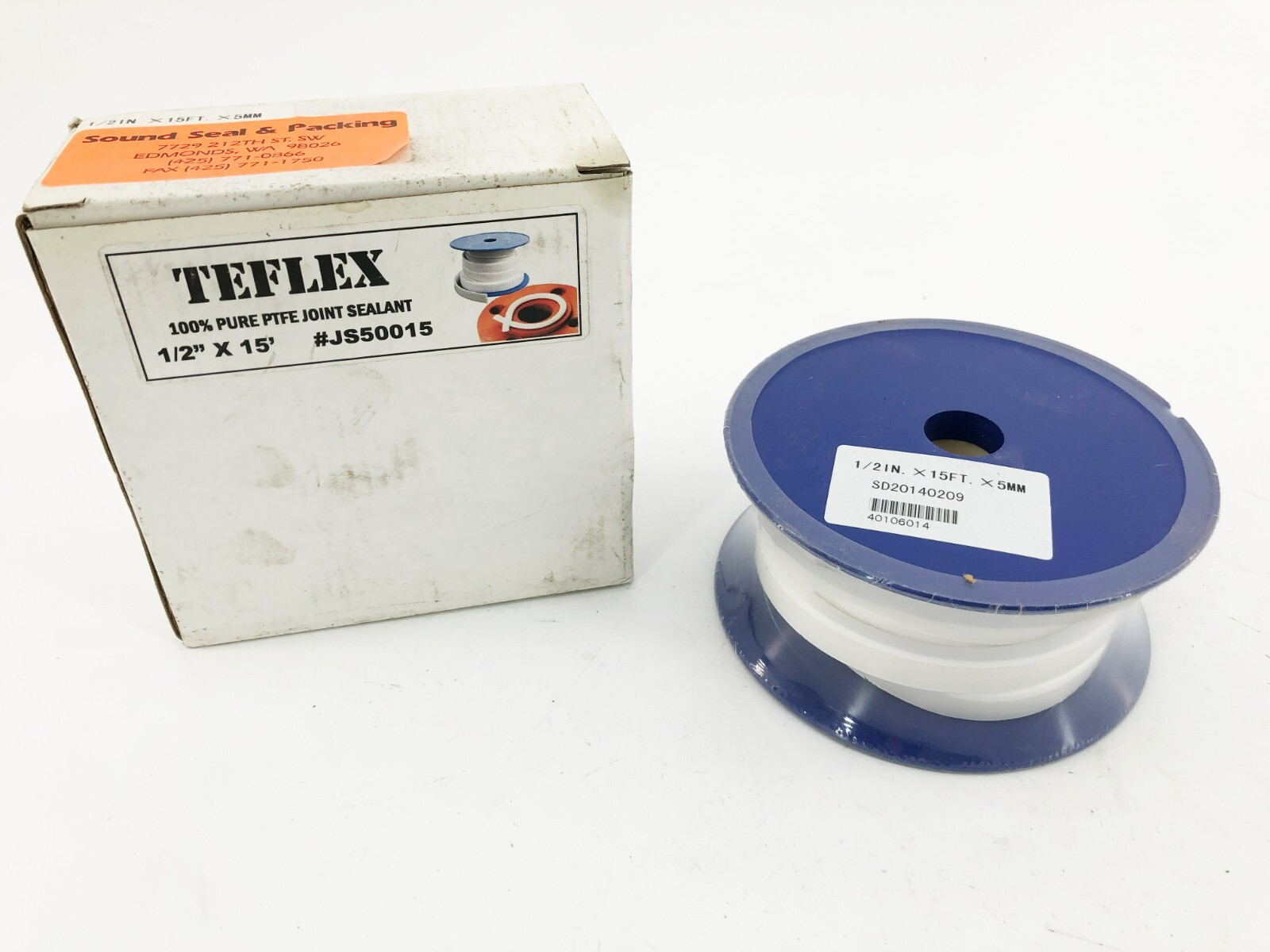 New Teflex JS50015 Joint Sealant PTFE 1/2″ x 15′ X 5mm SD20140209