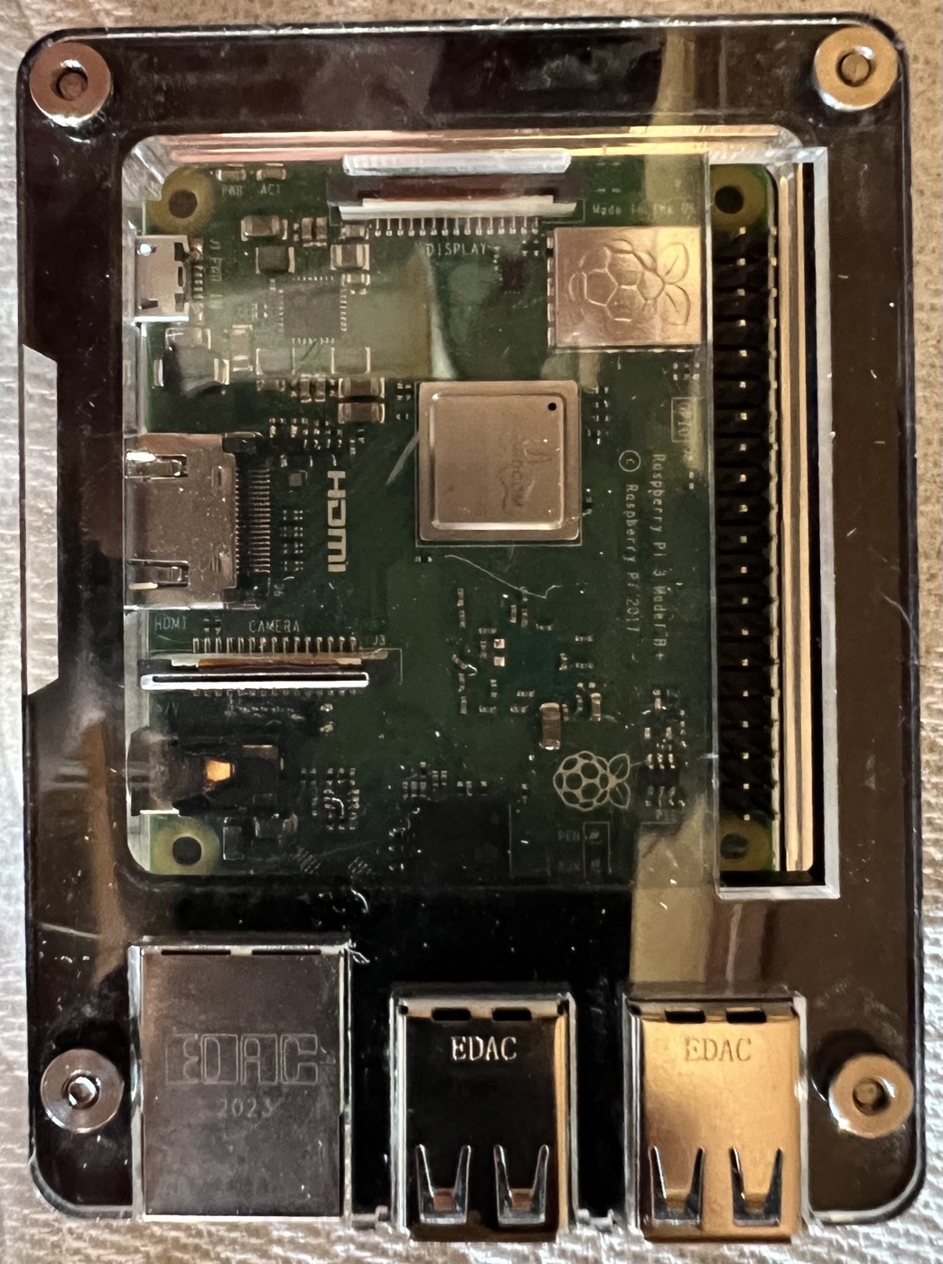 Raspberry Pi 3 Model B+ (3B+) in Clear Acrylic Case – Tested Working
