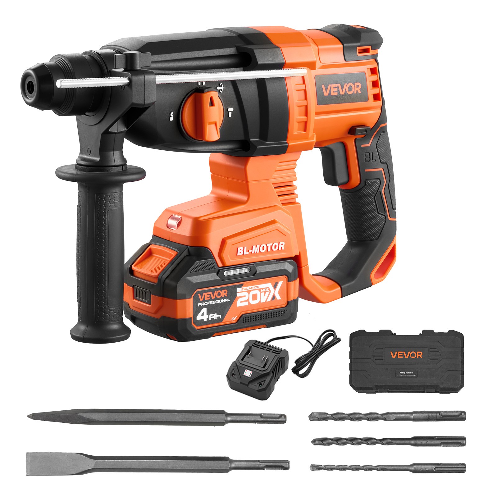 VEVOR Rotary Hammer Drill 7/8 in SDS-Plus Cordless 20V for Concrete and Masonry