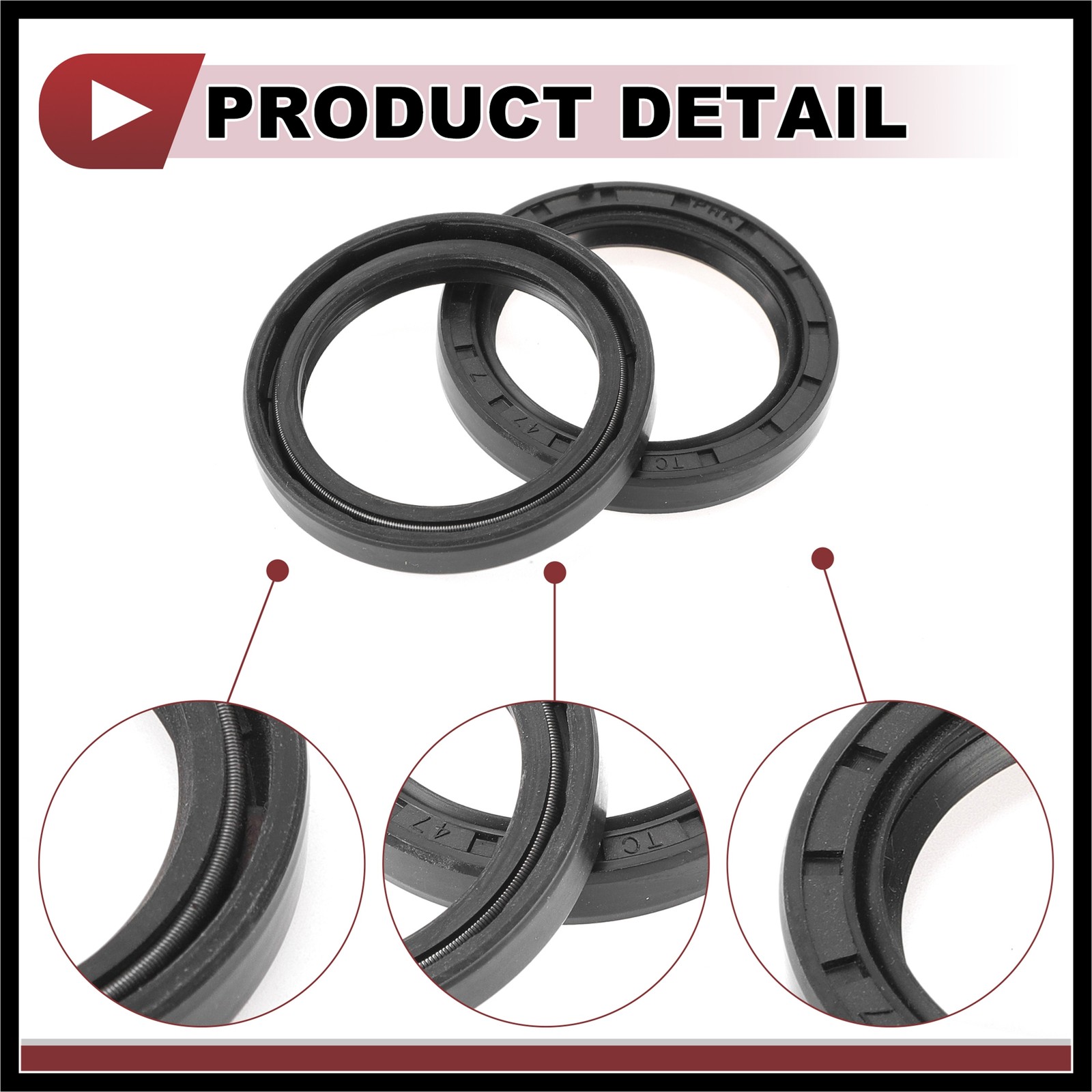 Rotary Shaft Seal Oil Seal Nitrile 70 Durometer Rubber 35x47x7mm Black 5Pcs