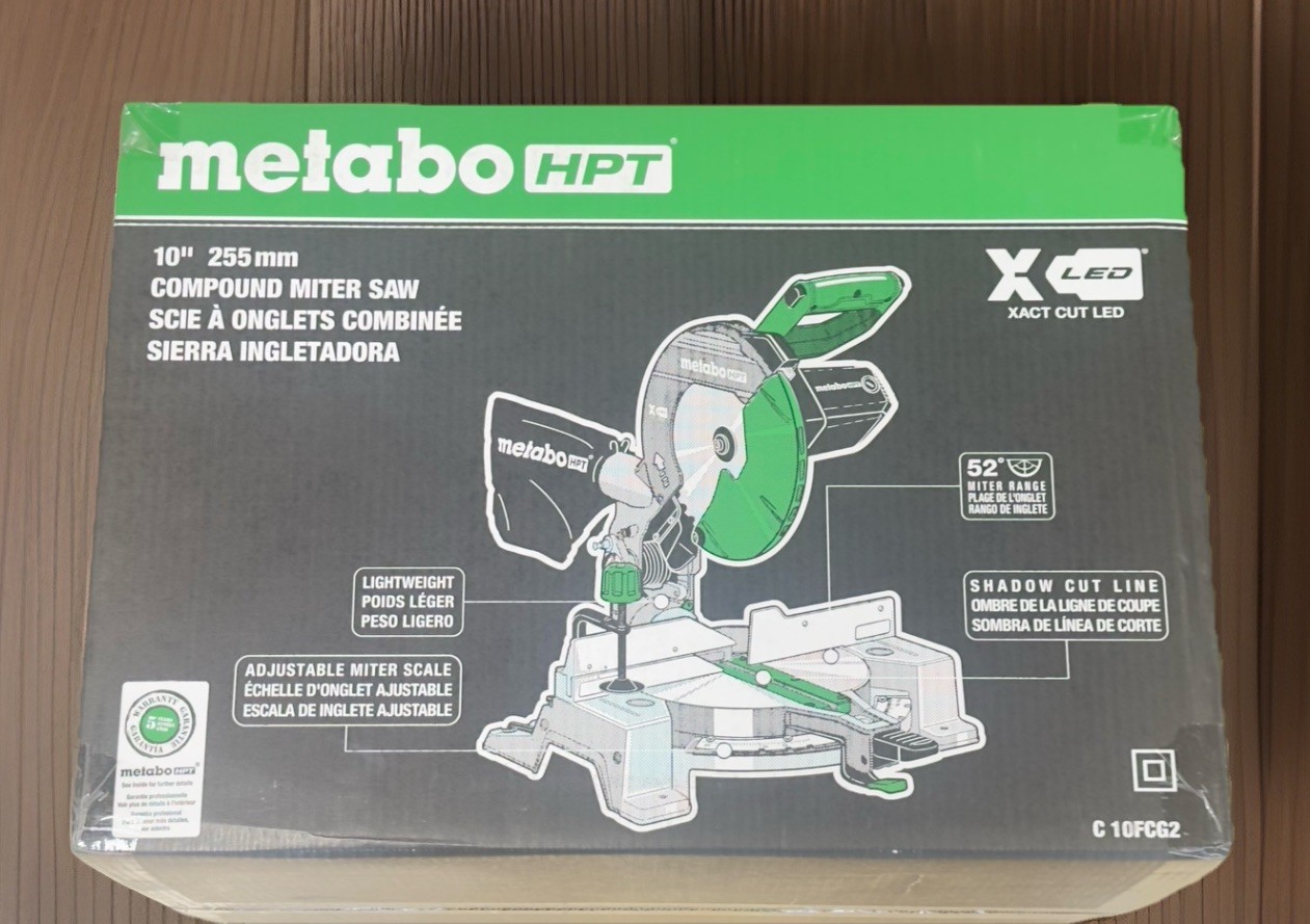 Metabo HPT 10″ 15-Amp Single Bevel Compound Corded Miter Saw C10FCG2 – NEW