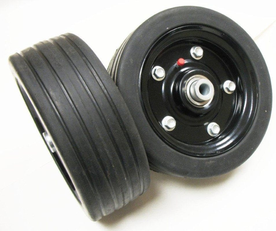 4 PACK 8 1/8″ Dia X 3″ Width Finish Mower Solid Molded Wheel – Internal Bushing