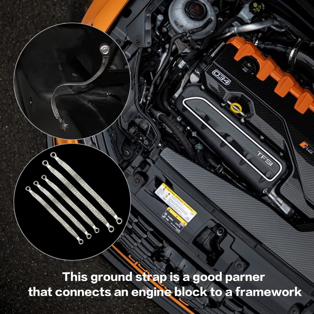 Universal Flat Braided Copper Ground Strap,Professional Vehicle Grounding…