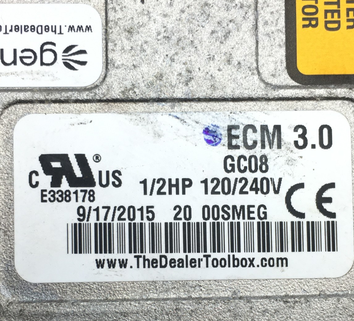 Genteq ECM 3.0 GC08 Module Only for 5SME39HXL3031 1/2HP 240V CCWLE used #W185