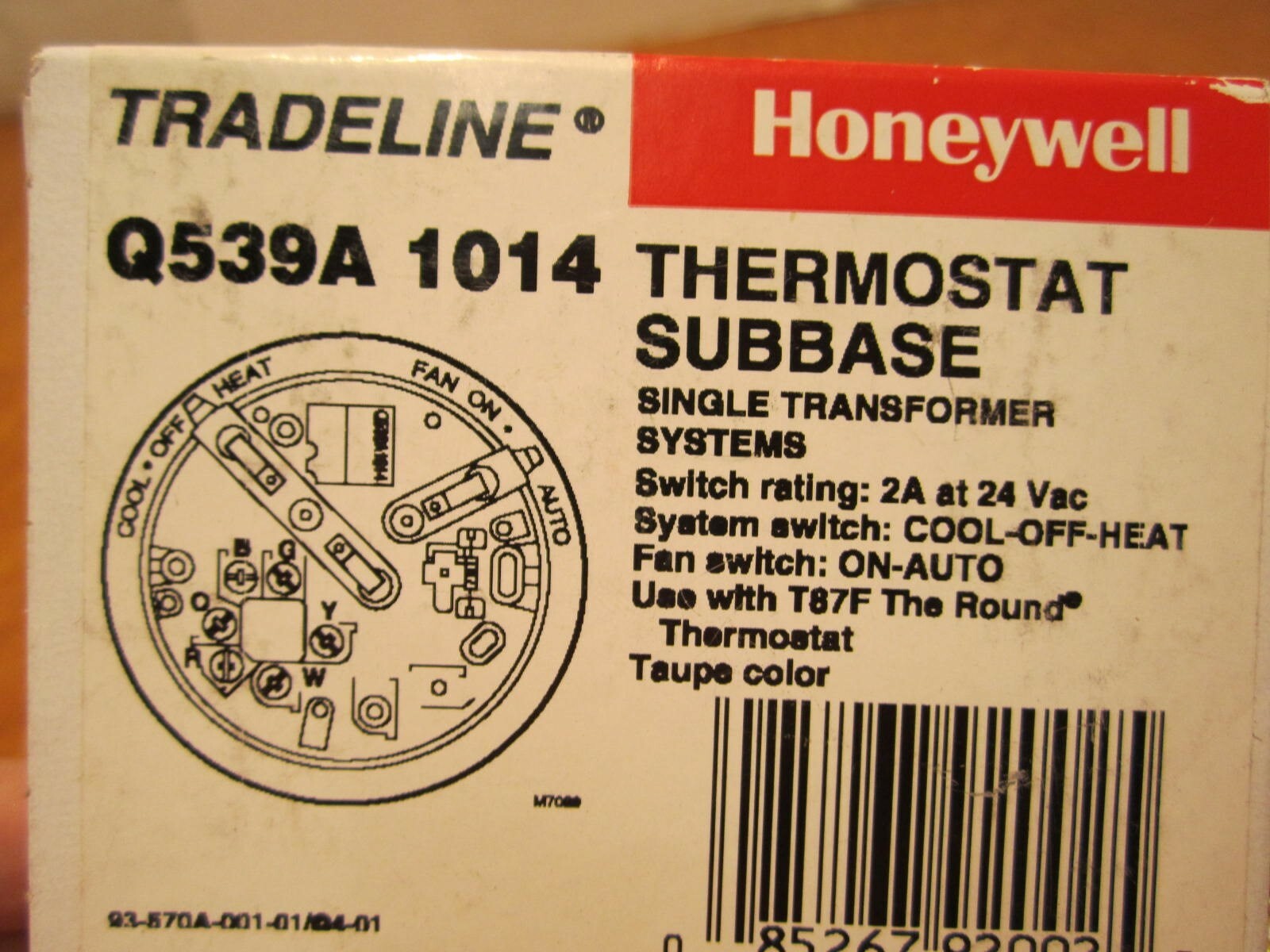 (2) HONEYWELL Q539A1014 Heat-Off-Cool Thermostat Subbase For Single Transformer