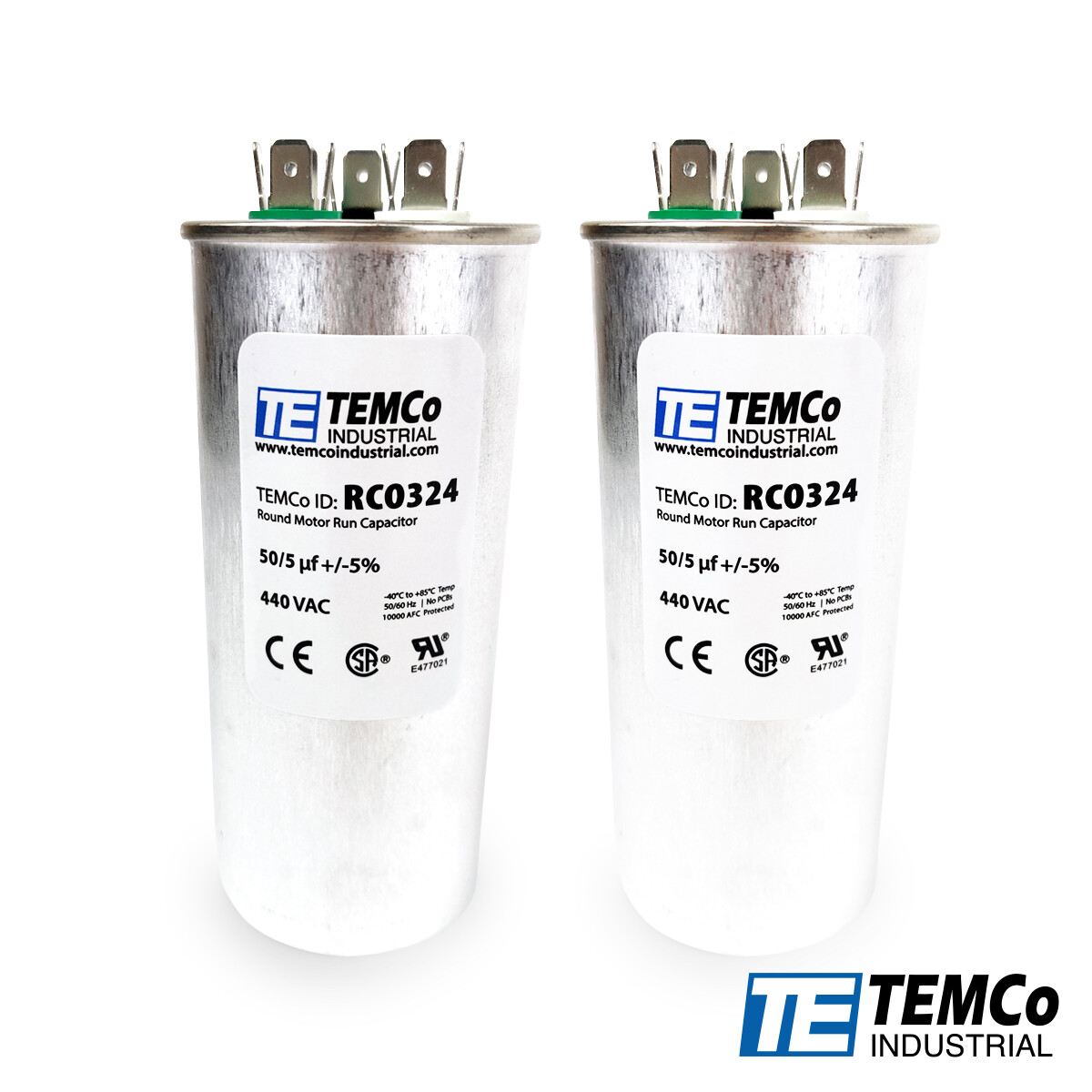 TEMCo 55+5 uf/MFD 440 VAC volts Round Dual Run Capacitor 50/60 Hz -Lot-2