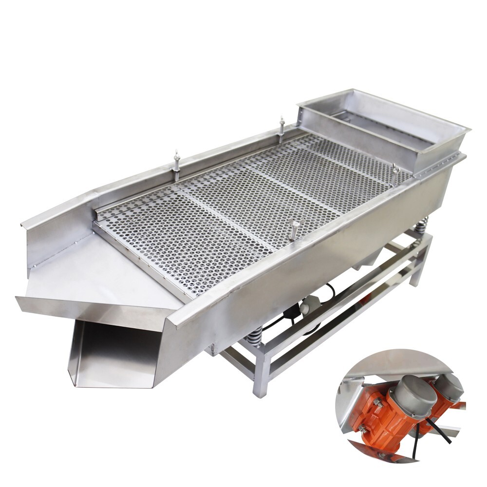 110V Double Motor&Layer Stainless Steel Linear Vibrating Screen JG40-95 10mm+5mm