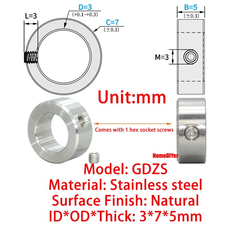 Shaft Collar Solid Steel Metric Clamps Collars Stainless Steel/Aluminium Alloy
