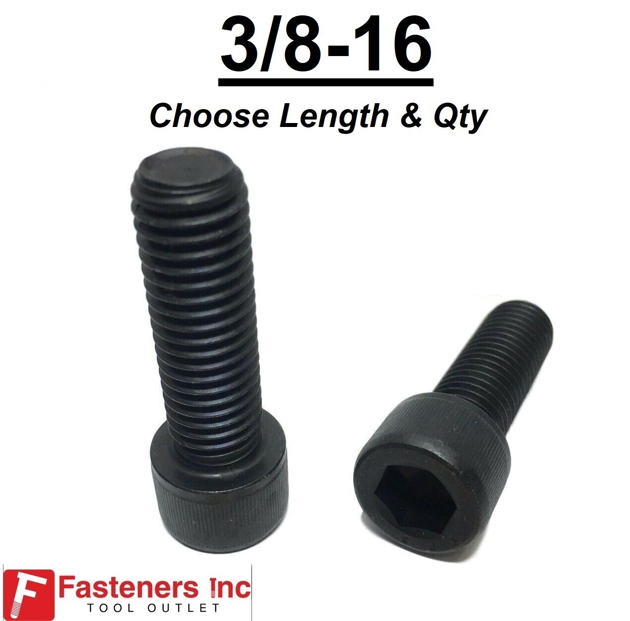 3/8-16 Socket Head Cap Screws Allen Black Oxide 12.9 (CHOOSE LENGTH & QTY)