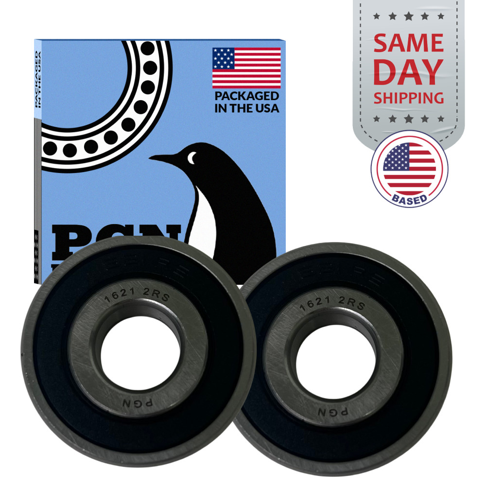 PGN (2 Pack) 1621-2RS Bearing – Lubricated Chrome Steel Sealed Ball Bearing