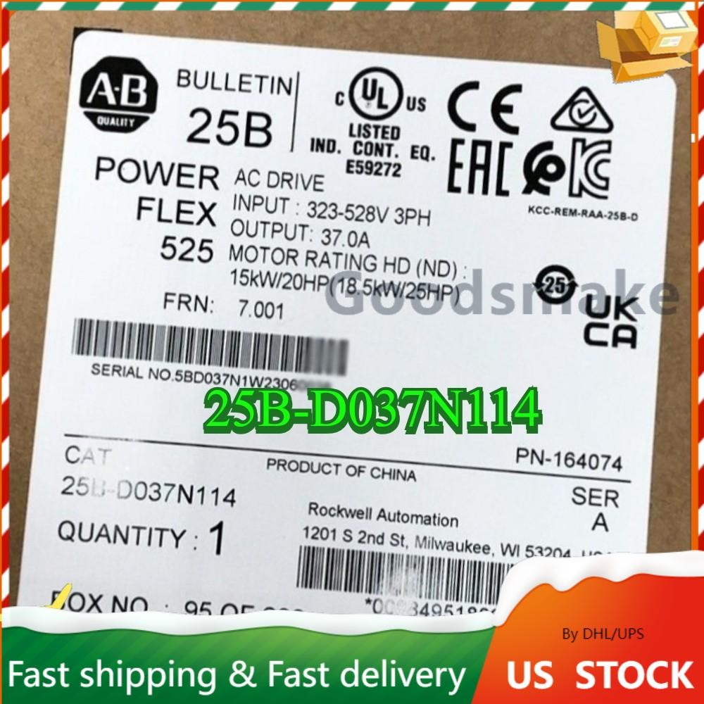 1PCS 25B-D037N114 Allen-Bradley 25B-D037N114 AC Drive 3 Phase New GOO