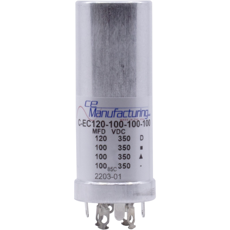 Capacitor, CE Mfg., 350 V, 120/100/100/100 μF