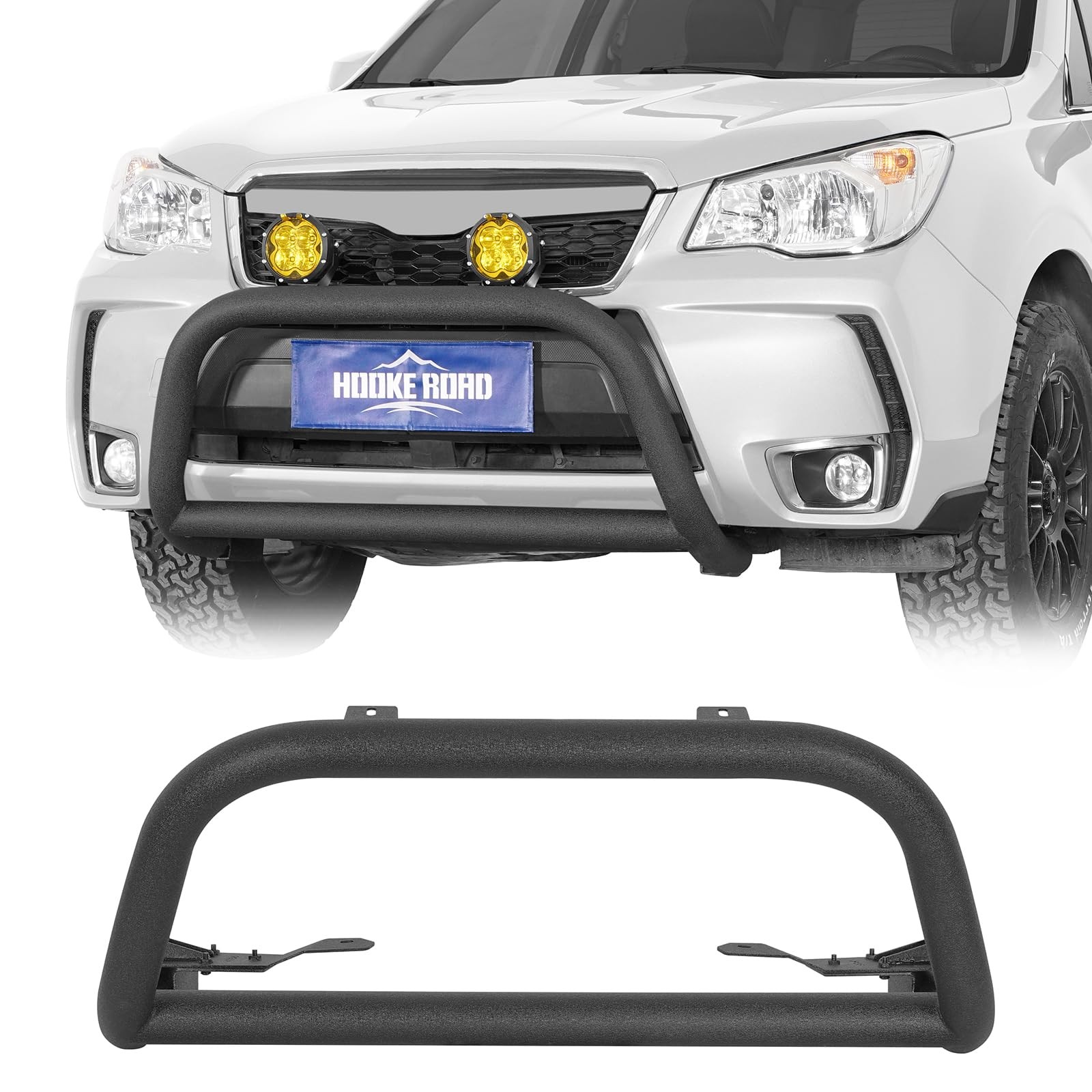 Subaru Forester 2014-2018 Front Bumper Bull Bar Off-Road Steel with Light Tabs