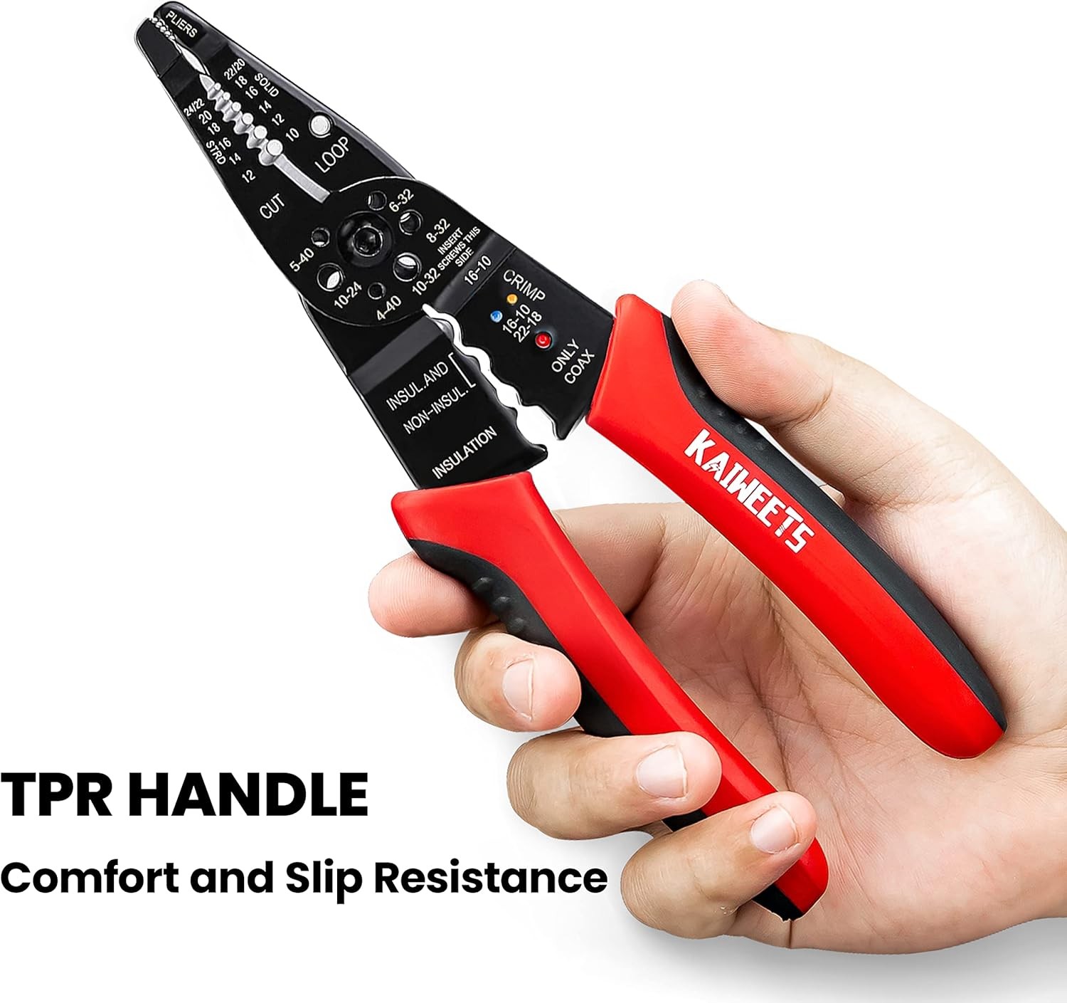 KAIWEETS Wire Stripper 10-22 AWG Splicer Cable Red and Black