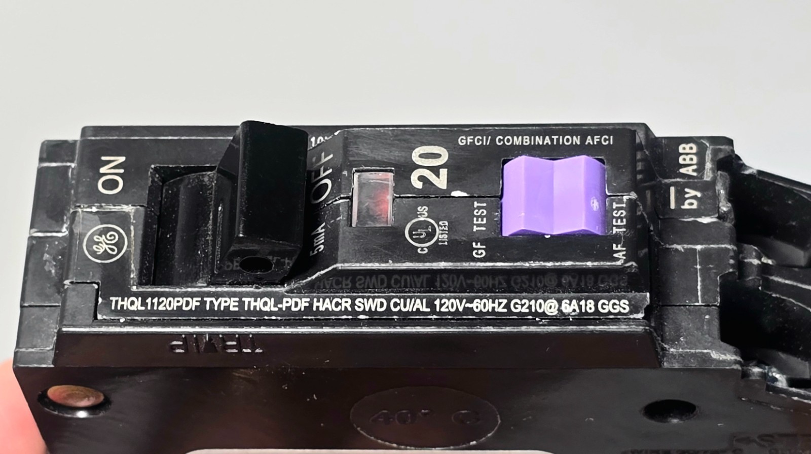 GE THQL11120 PDF 20A Dual Function Plug On Neutral AFCI/GFCI Circuit Breaker