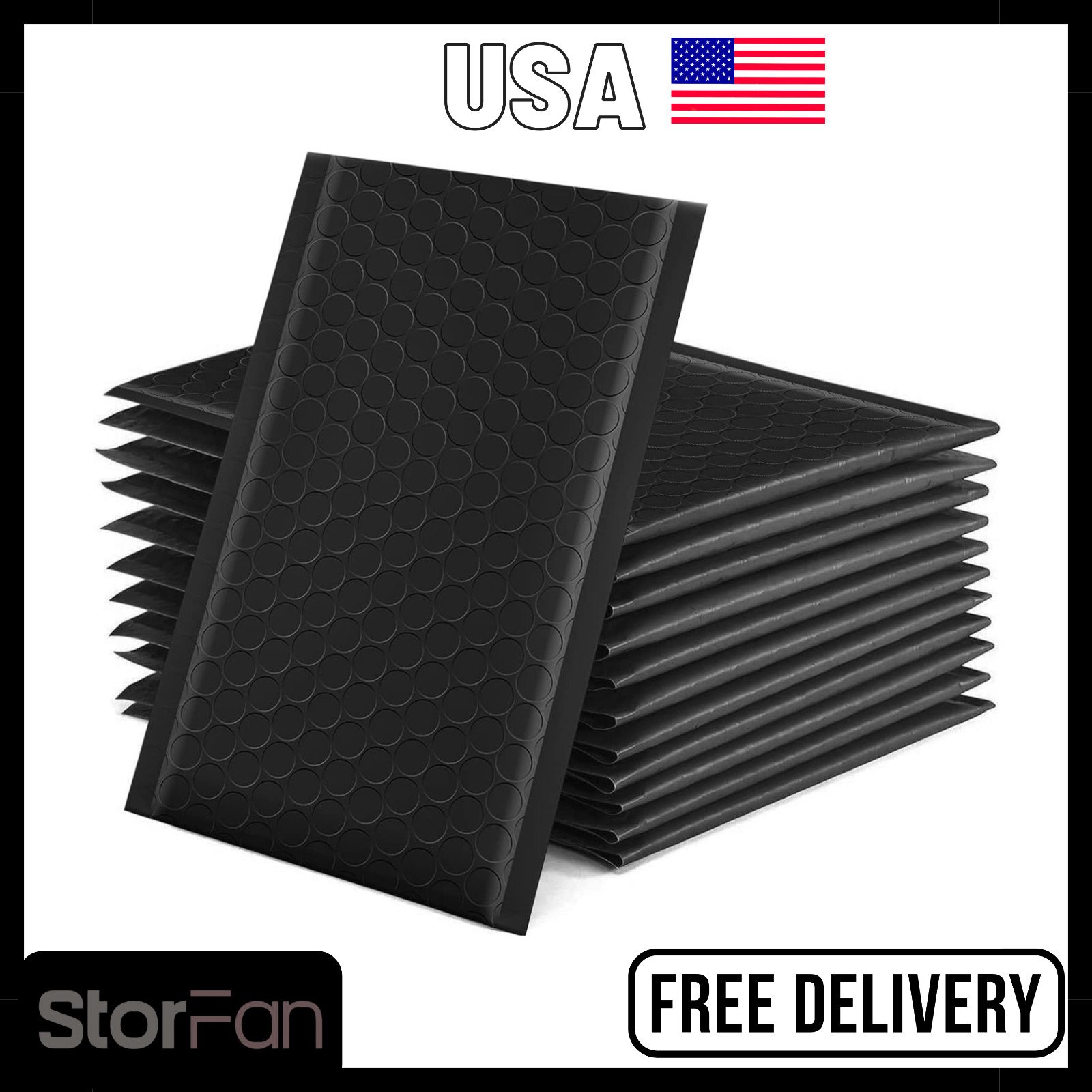 GSSUSA Black Bubble Mailers 4X8 Inches 50 Pack, Usable Size 4X7″ Bubble Envelope