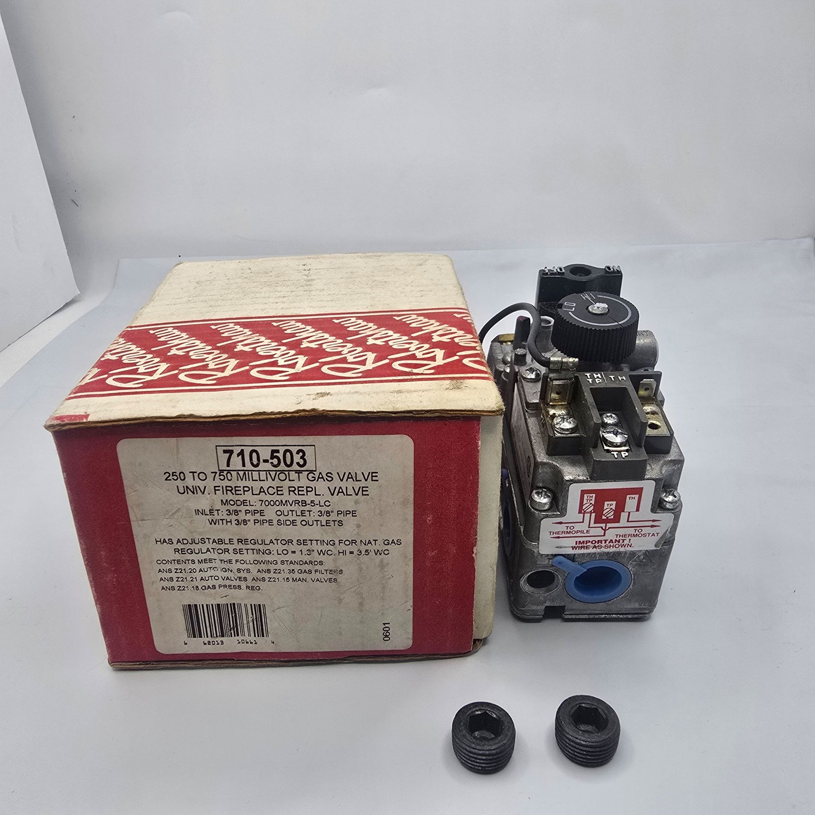 Robertshaw 710-503 Millivolt Gas Valve 250-750MV Fireplace 3/8