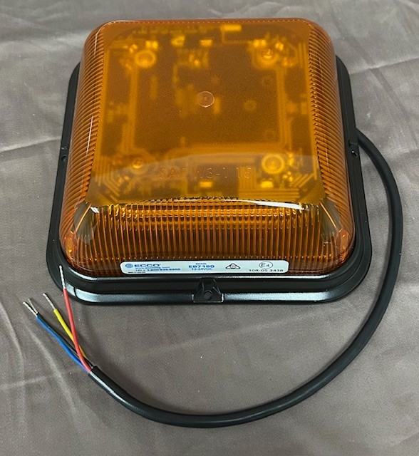 ECCO, AMBER WARNING BEACON, LED, SQUARE/LOW PROFILE,Model EB7180A, NEW OLD STOCK