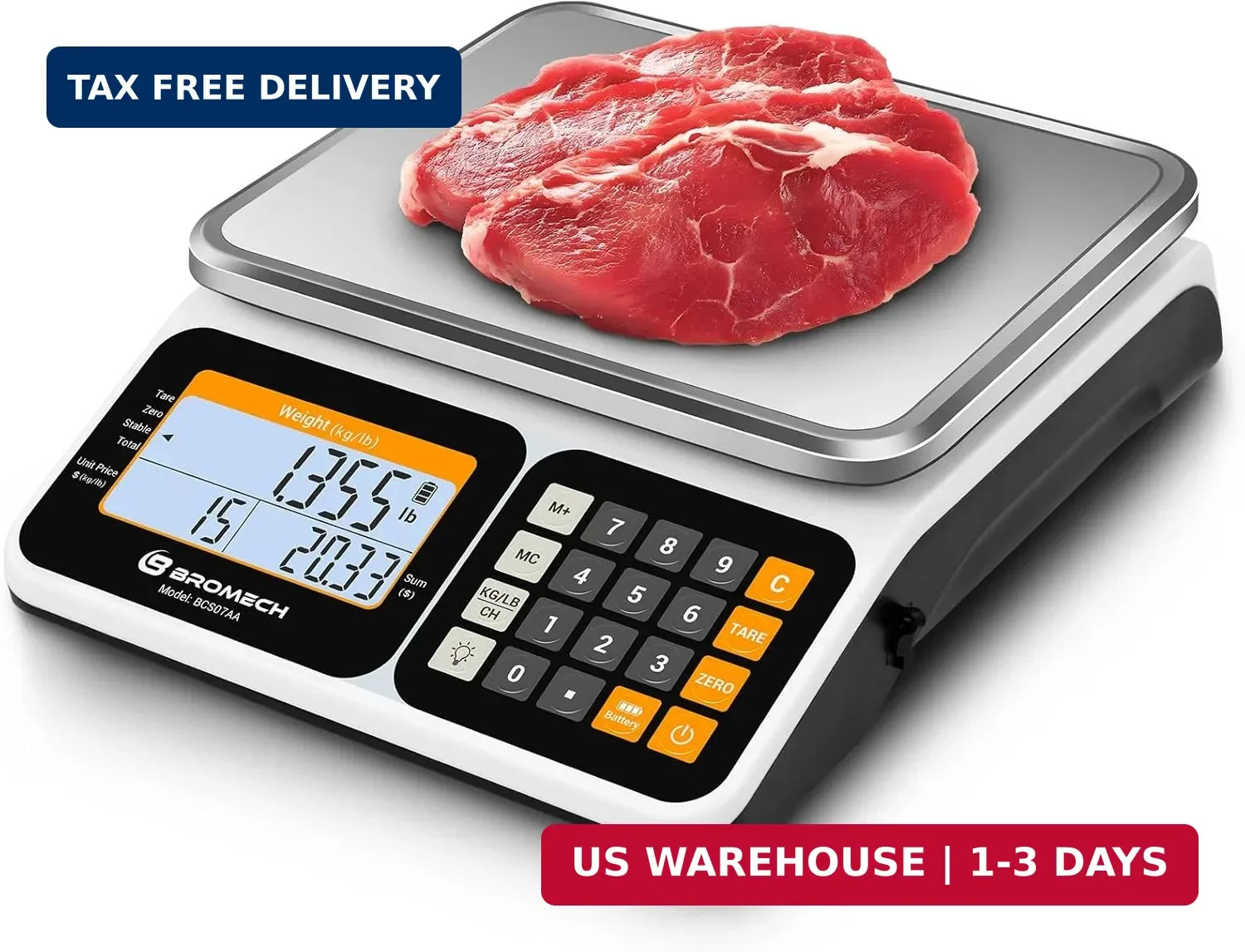Commercial Food Scale 66lb/30kg, High Precision Digital Price Computing Scale fo