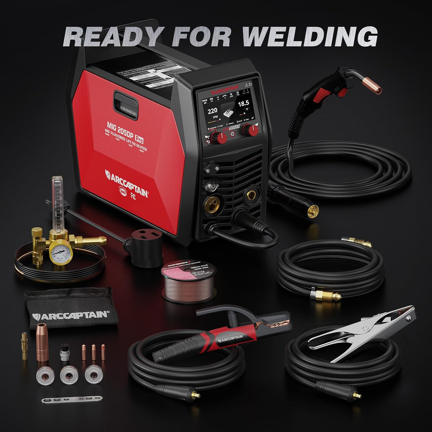 ARCCAPTAIN MIG205DP Pro 8-in-1 MIG Welder Dual/Single Pulse MIG/TIG/MMA/Spot APP