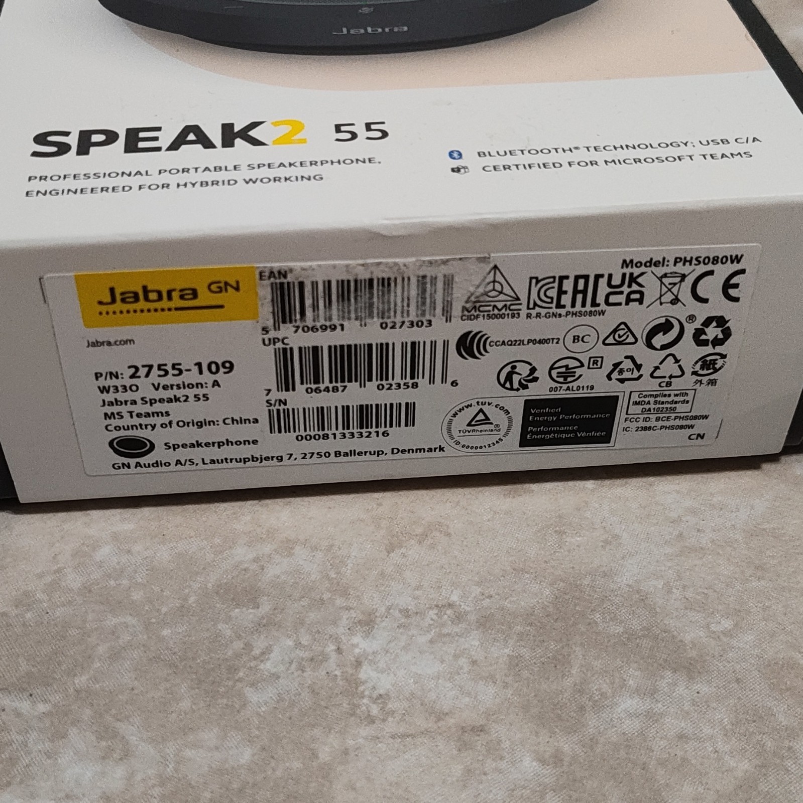 Jabra Speak2 55 Portable Conference Speakerphone Bluetooth USB-C USB-A Open Box