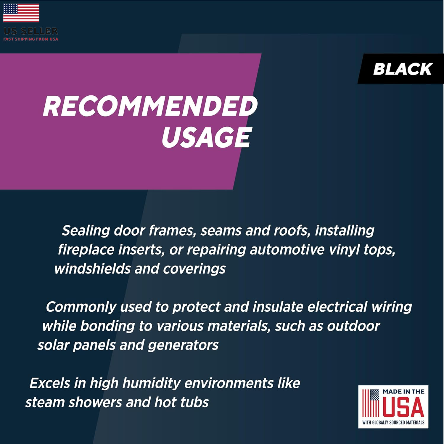 Rutland 500°F RTV High Heat Silicone Sealant Black, Usa-Made High Temperature G
