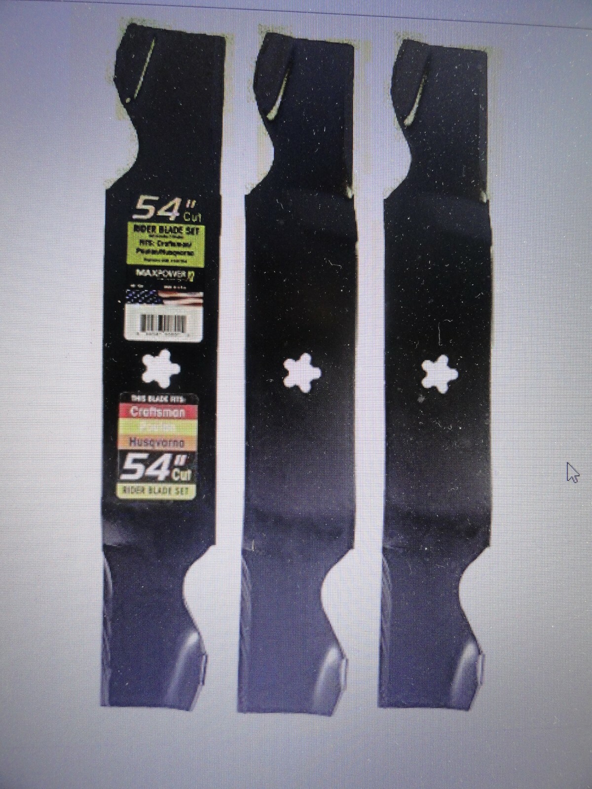 SET OF 3 Maxpower 561738 54-Inch Blade Set AYP HEAVY DUTY FREE SHIP SAME DAY
