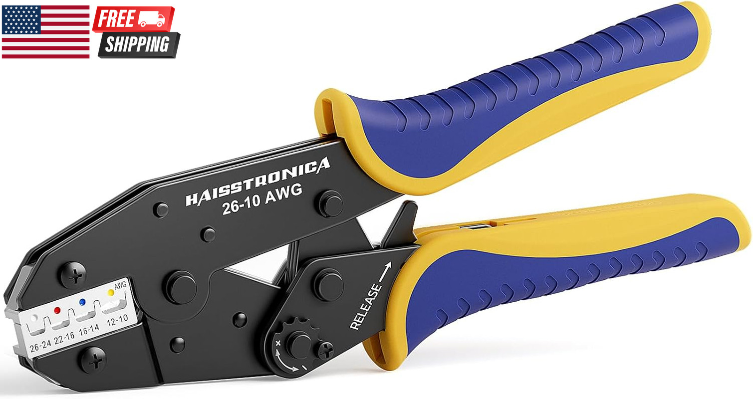 8PCS Ratchet Crimping Tool Set Professional Wire Crimper for Heat Shrink Connect