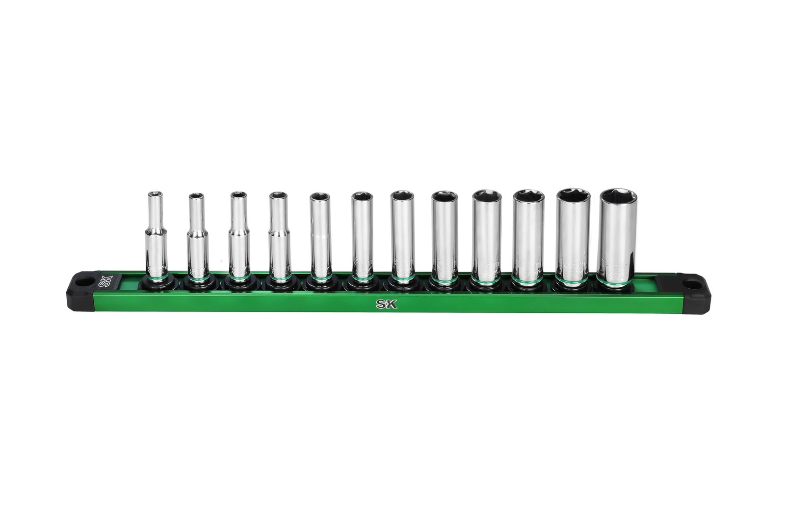 SK Tools 1/4″ Drive, 12 Piece, 6 Point, Deep, Metric Chrome Socket Set SK01345