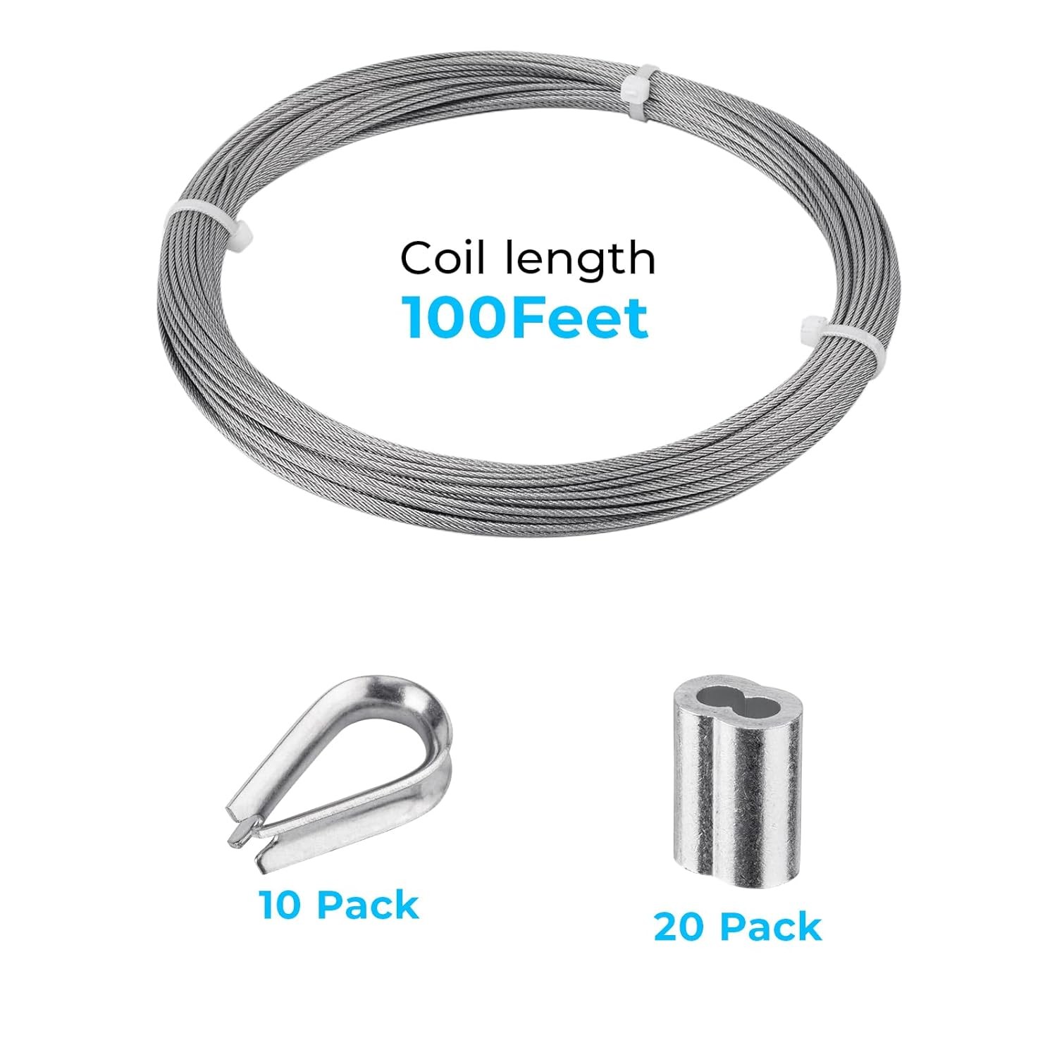 1/16 inch Stainless Steel Wire Cable,100FT,Aircraft Cable Wire Rope Marine Grade