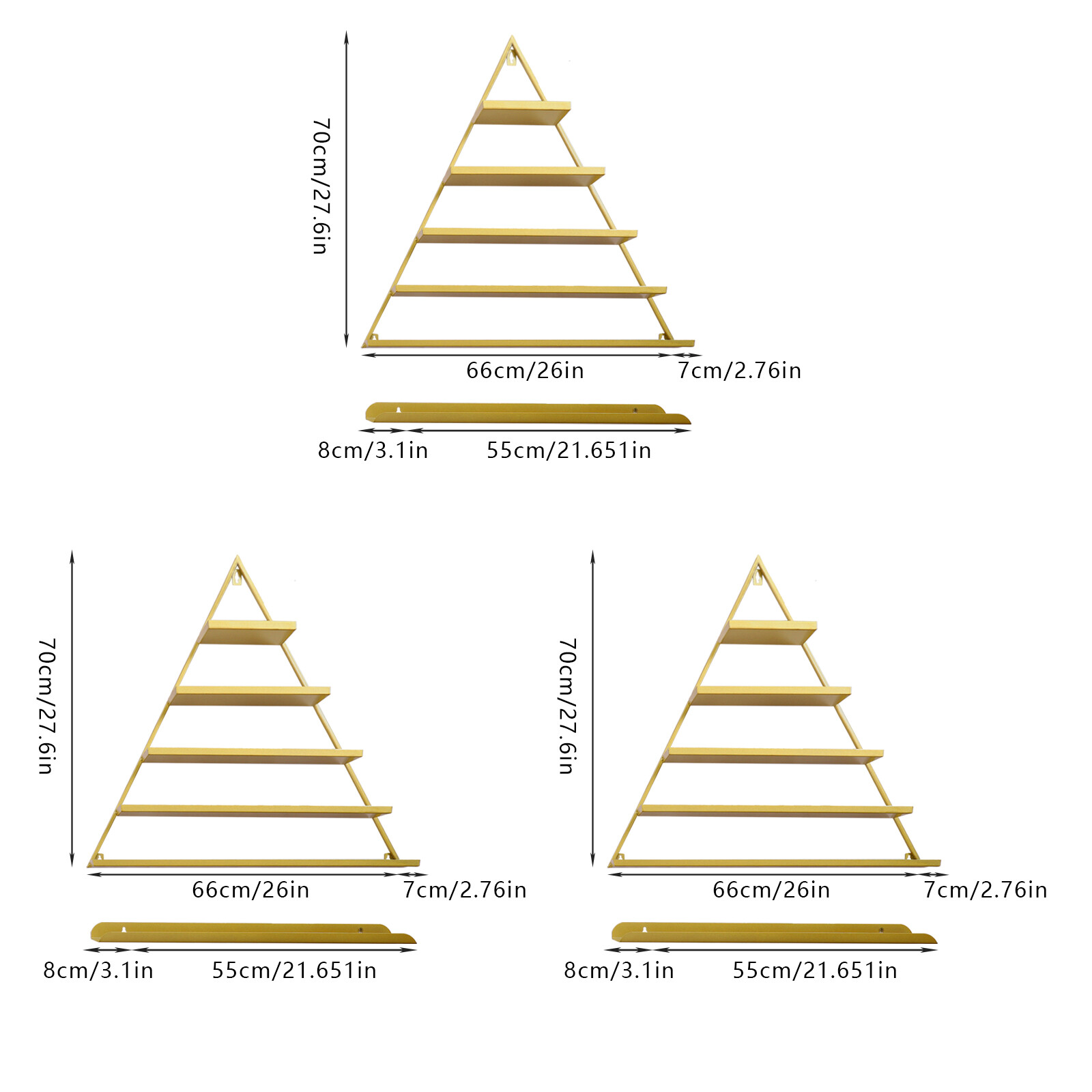 Triangle Display?Racks Wall-mount 5 Tiers Nail?Polish Display Shelves For Home