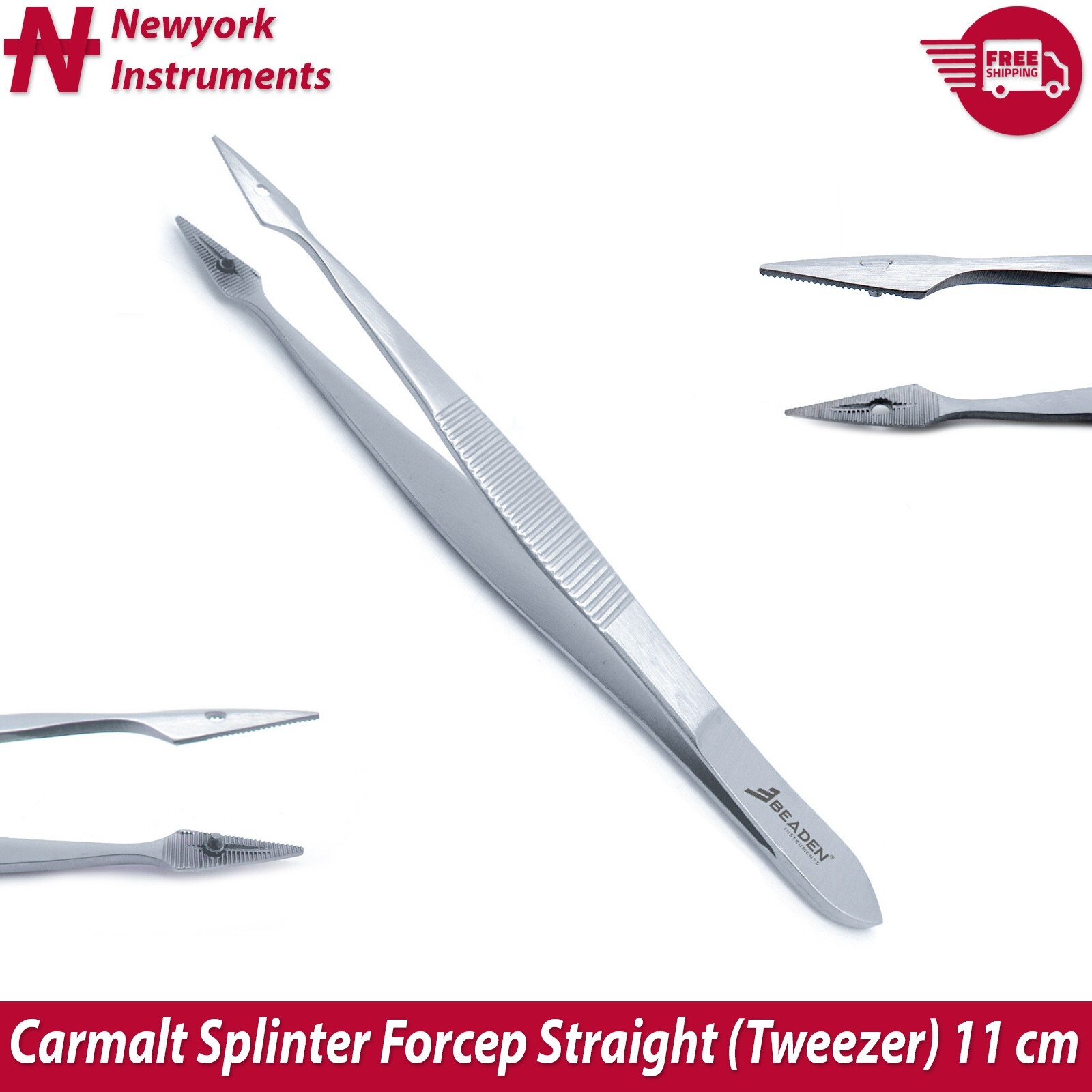 Carmalt Splinter Forceps Tweezers Str & Cur & Lancet For Splinter Removal Kit X3