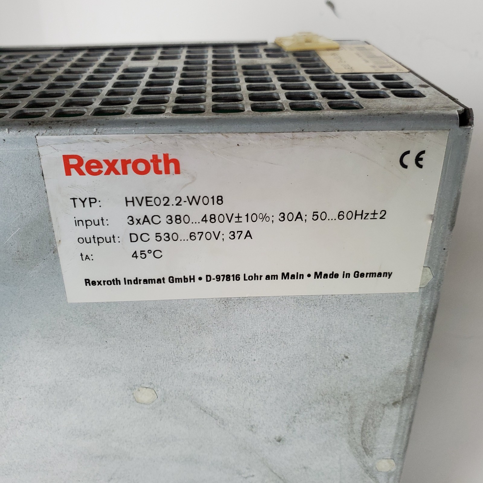 Rexroth R911190000 HVE02.2W018N Servo Power Unit 3ph 400-480v-ac 510-750v-dc