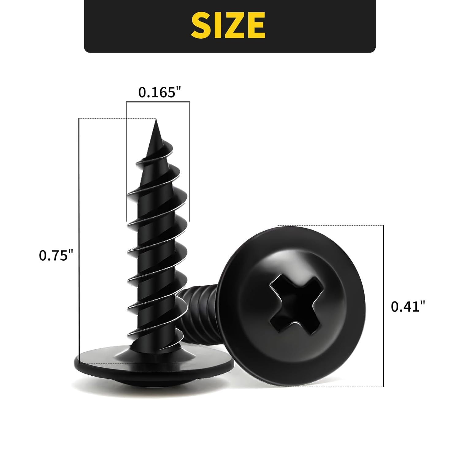 Wood Screws 3/4 Inch 125 PCS Premium Phillips Truss Head Black Wood Scr