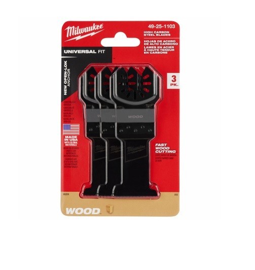 MILWAUKEE 49-25-1103 OPEN-LOK 3PK 1-3/8″ HCS Wood Multi-Tool Blades