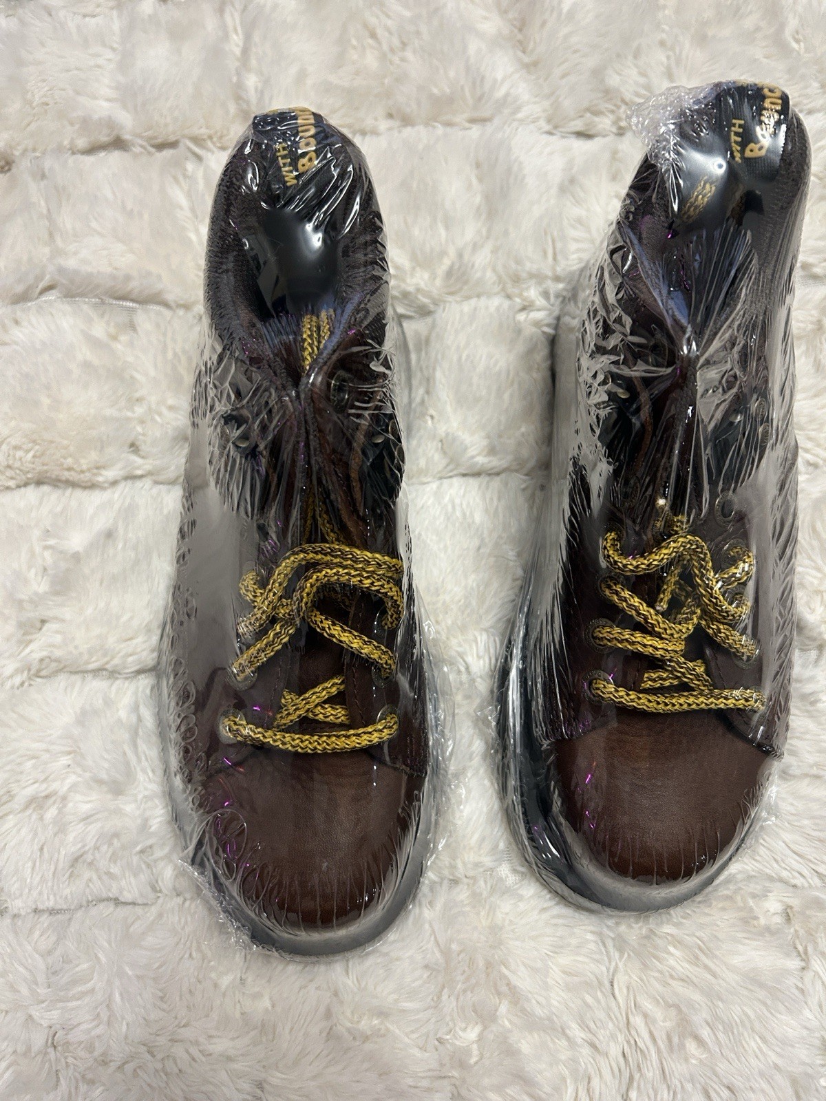 Dr. Martens SoftWair Brown Leather Lace-Up Work Boots EH US 7 Medium Bouncing