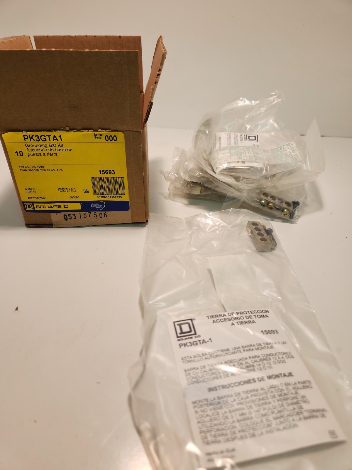 Square D PK3GTA1 Pack of 10 Grounding Bar Kit