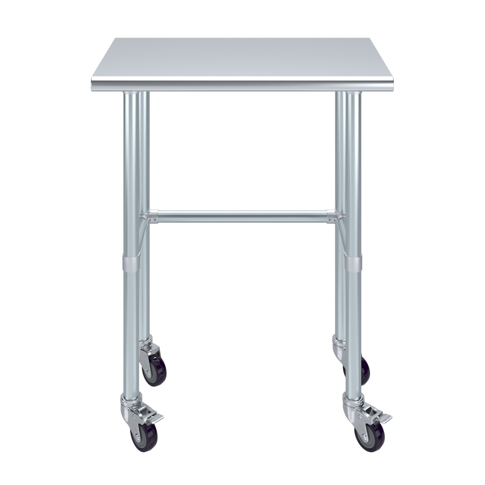 18 in. x 30 in. Stainless Steel Work Table Open Base & Wheels | Utility Station