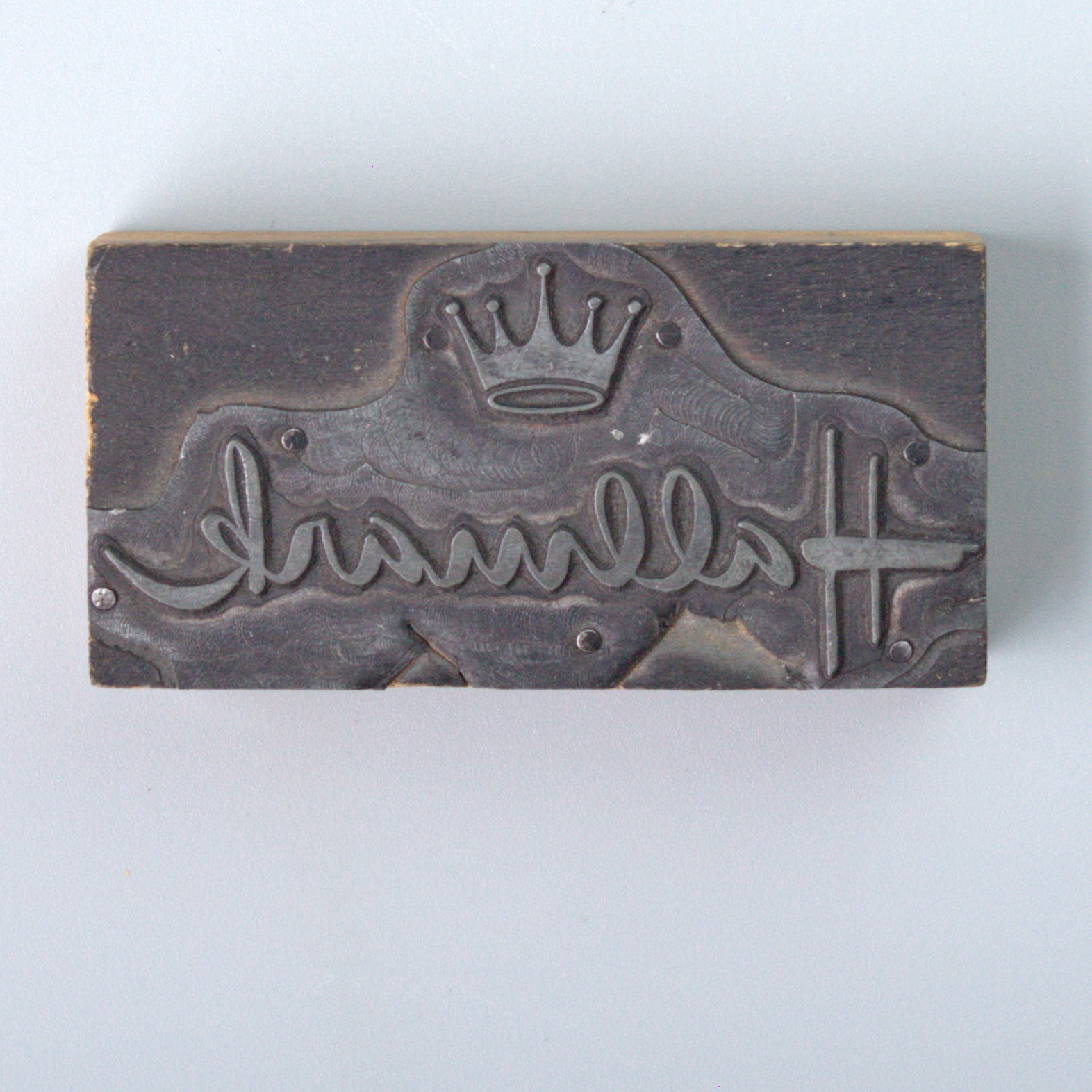 Vintage Hallmark Cards Printing Block Letterpress Logo Wood Metal Stamp MCM KC