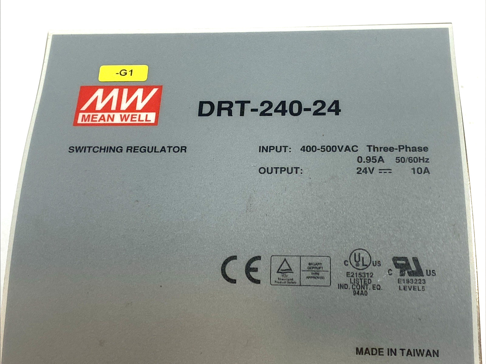 Mean Well DRT-240-24 Power Supply DIN Rail 24V DC 10A 3-Phase