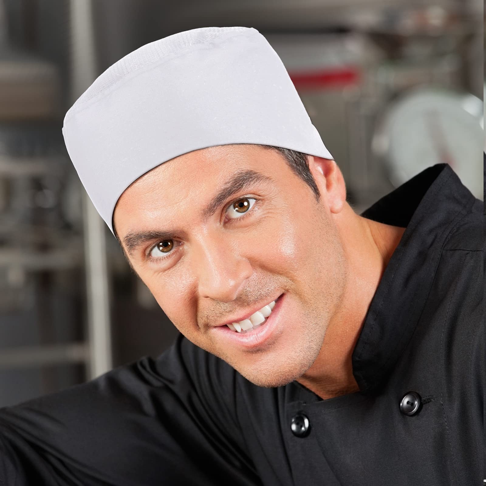 Unisex Chef Hats for Men Women Adult Adjustable Beanie Caps Breathable Mesh