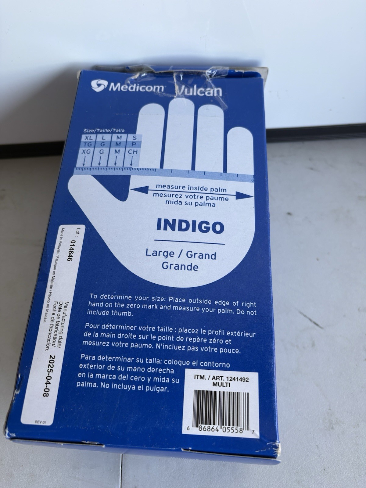 Medicom Vulcan Nitrile Gloves General Purpose, Large, 140 Gloves Indigo