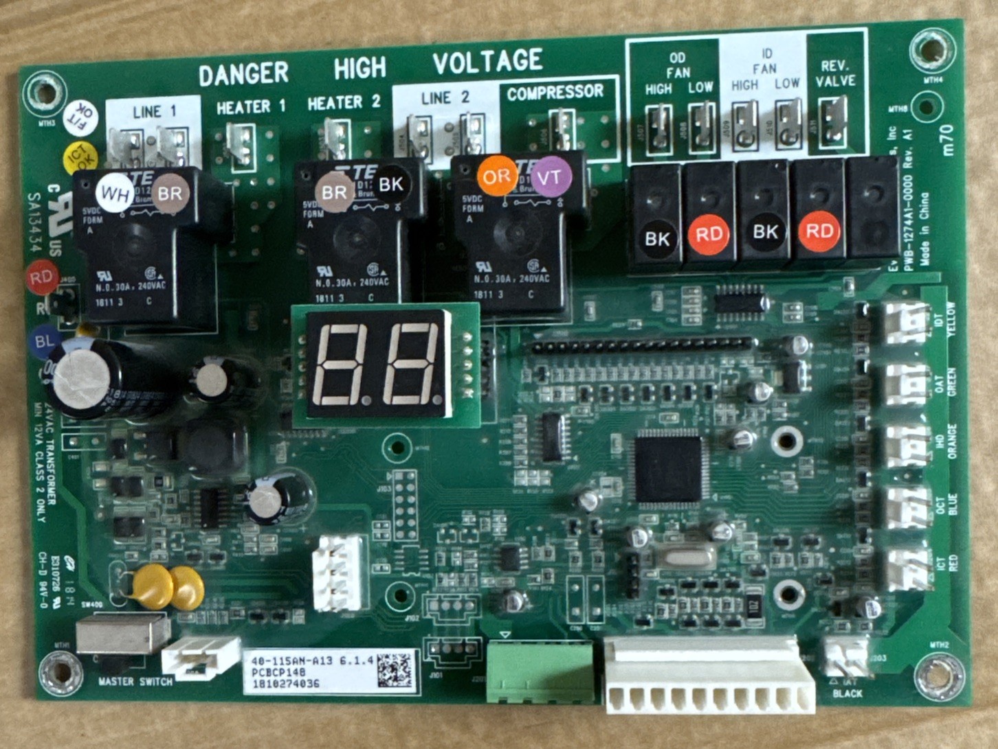 Amana PTAC Control Circuit Board PCBCP148 40-115AN-A13 PWB-1274A1-0000 . Tested