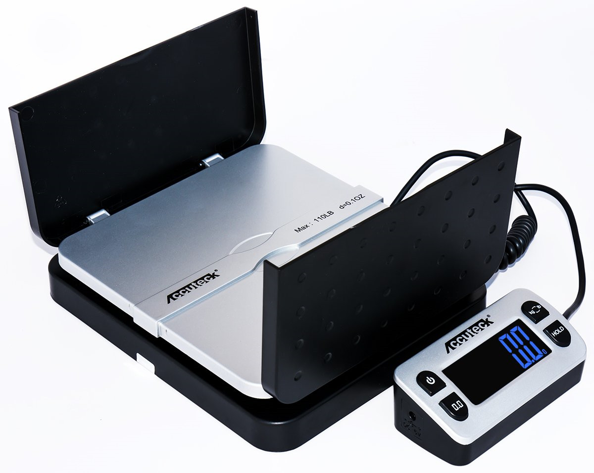 Accuteck ShipPro 110lbs x 0.1 oz. Digital Shipping Postal Scale, Black (W-858…